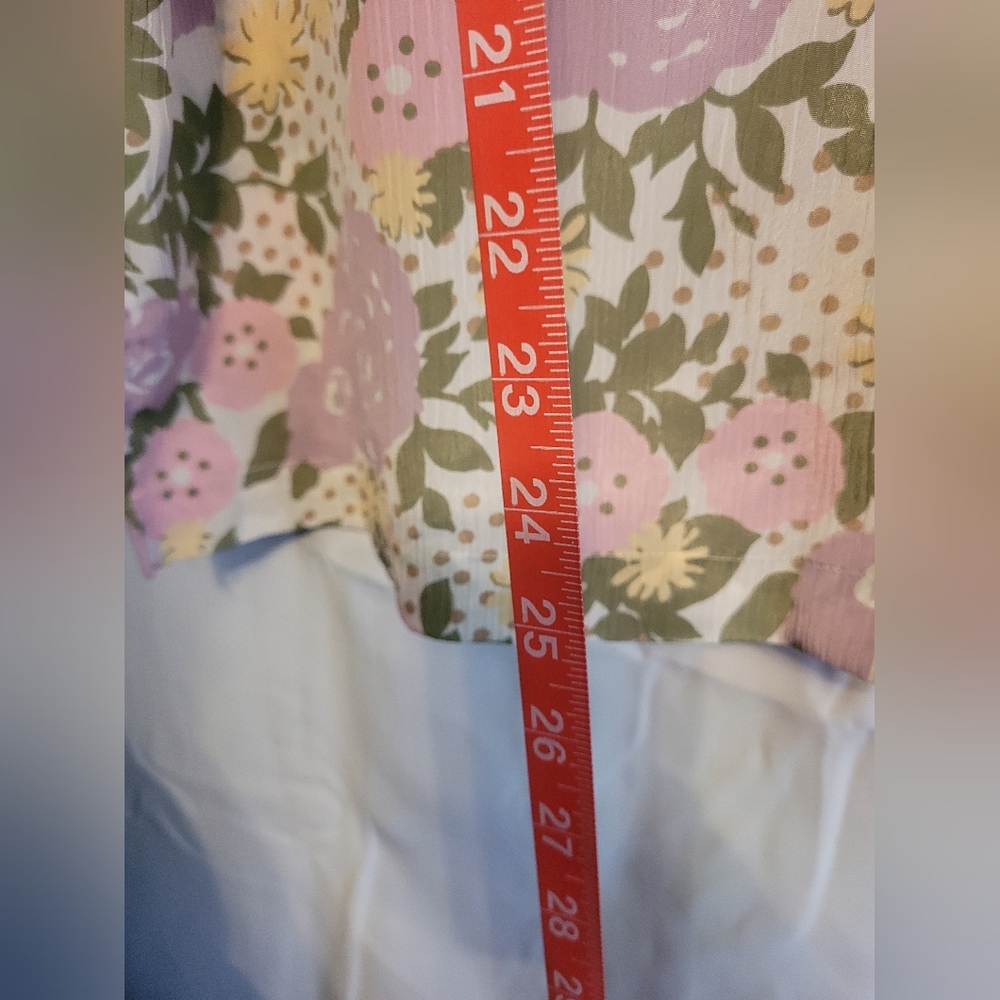 DONNKENNY Floral Women's Button Up Blouse - Pink, Green, And Yellow. - Picture 10 of 10